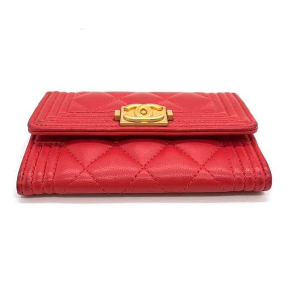Chanel Accessories Boy Business Card Holder/Card Case Red Matelasse Coco Mark... - Picture 3 of 6